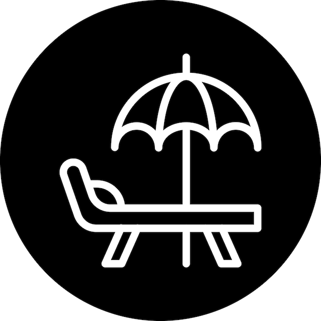 Diseño vectorial de paraguas de playa Estilo de icono