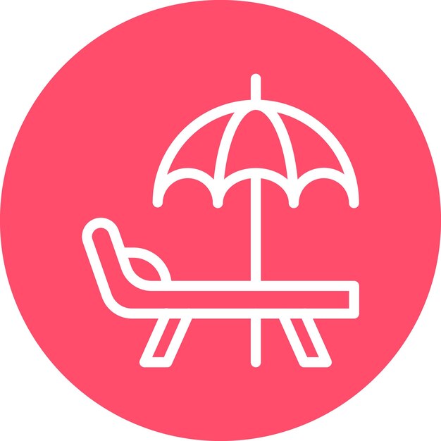 Diseño vectorial de paraguas de playa Estilo de icono