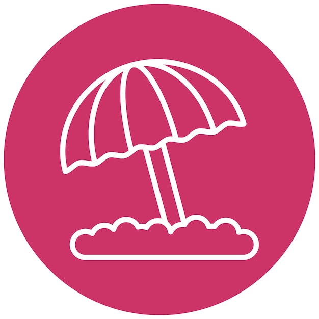 Diseño vectorial de paraguas de playa Estilo de icono