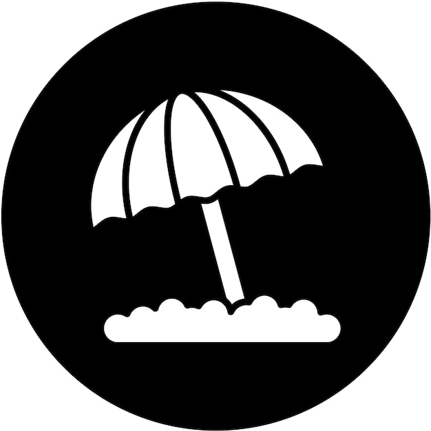 Diseño vectorial de paraguas de playa Estilo de icono