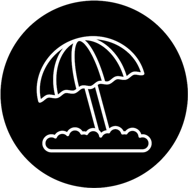 Diseño vectorial de paraguas de playa Estilo de icono