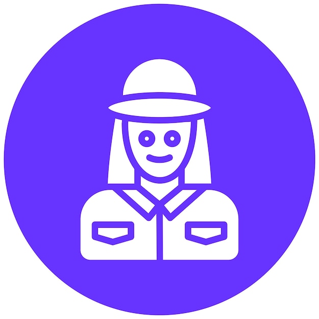 Diseño vectorial Park Ranger Estilo de icono femenino