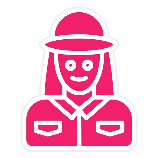 Diseño vectorial Park Ranger Estilo de icono femenino