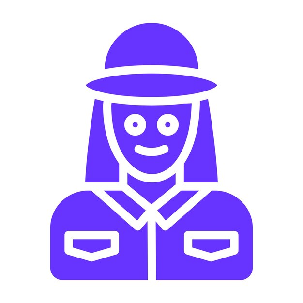Diseño vectorial Park Ranger Estilo de icono femenino