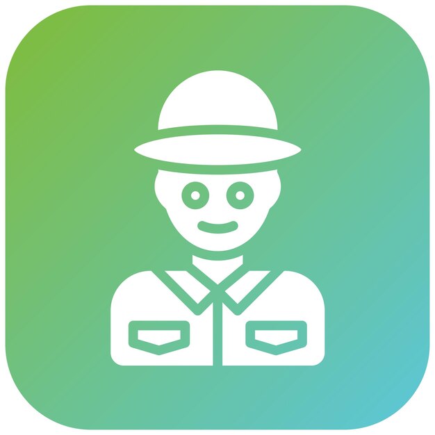 Diseño vectorial Park Ranger Estilo de ícono masculino