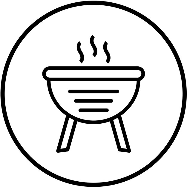 Diseño vectorial de parrillas al aire libre Estilo de icono
