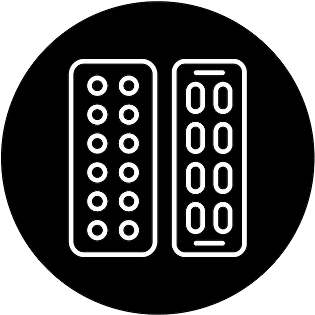 Diseño vectorial de pastillas Estilo del icono del paquete