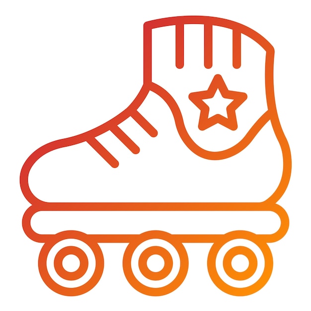 Diseño vectorial de las patinas de rollo Estilo de icono