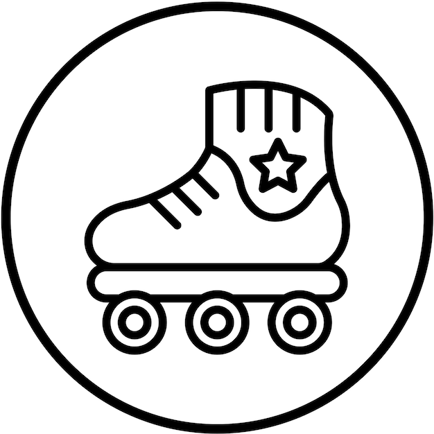 Diseño vectorial de las patinas de rollo Estilo de icono