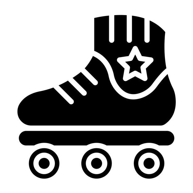 Diseño vectorial de las patinas de rollo Estilo de icono