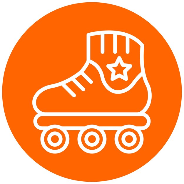 Diseño vectorial de las patinas de rollo Estilo de icono