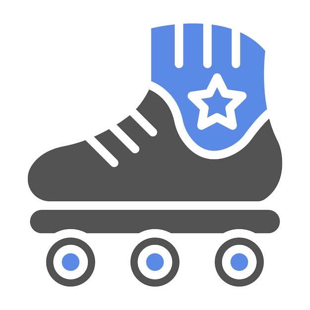 Diseño vectorial de las patinas de rollo Estilo de icono