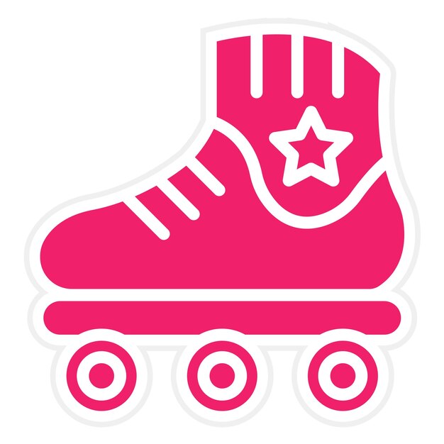 Diseño vectorial de las patinas de rollo Estilo de icono
