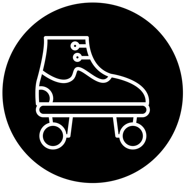 Diseño vectorial de patines de rodillos Estilo de icono