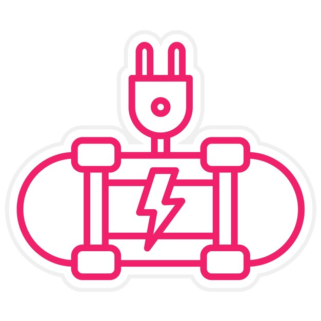 Diseño vectorial de patineta eléctrica Estilo de icono