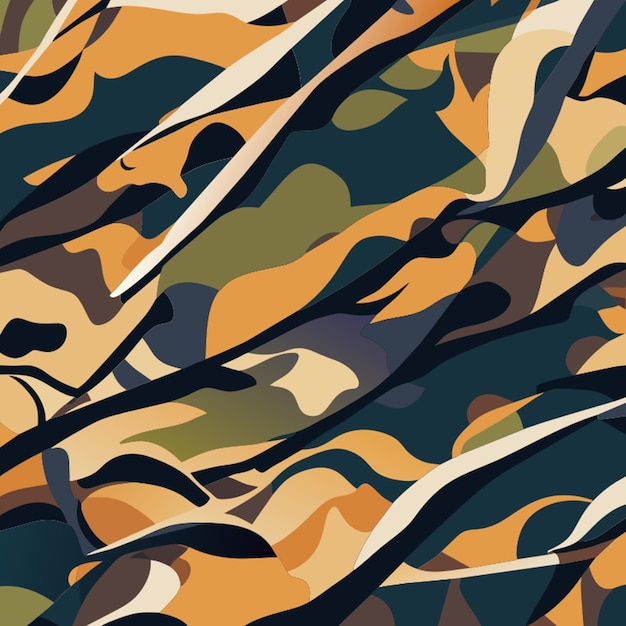un diseño vectorial con un patrón de camuflaje sin costuras en tonos de tierra ilustración vectorial plana 2