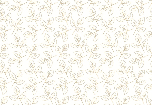 Diseño vectorial de patrón floral dibujado a mano Ornamento simple con planta y hoja