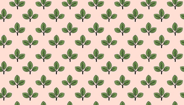Diseño vectorial de patrón floral dibujado a mano Ornamento simple con planta y hoja