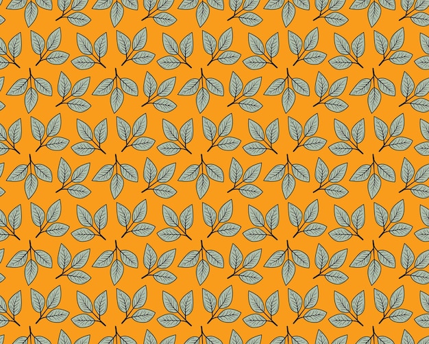 Diseño vectorial de patrón floral dibujado a mano Ornamento simple con planta y hoja