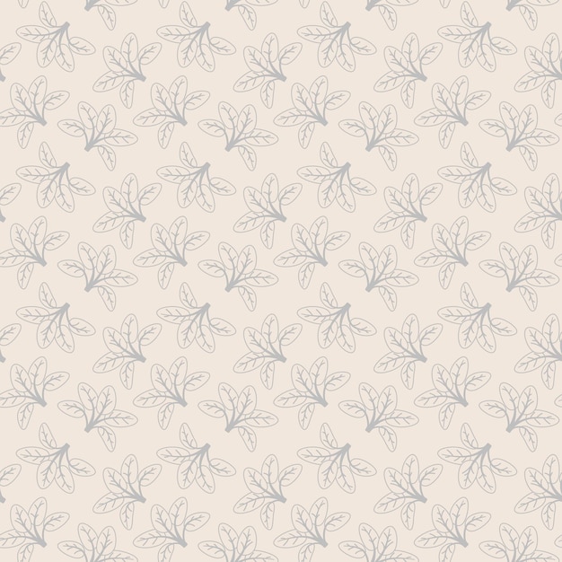 Diseño vectorial de patrón floral dibujado a mano Ornamento simple con planta y hoja