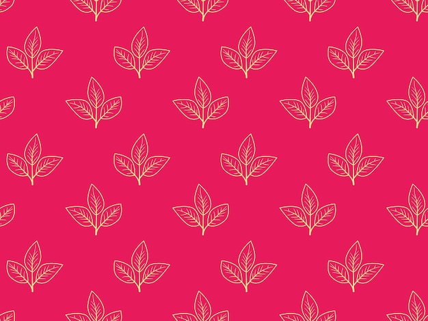Diseño vectorial de patrón floral dibujado a mano Ornamento simple con planta y hoja