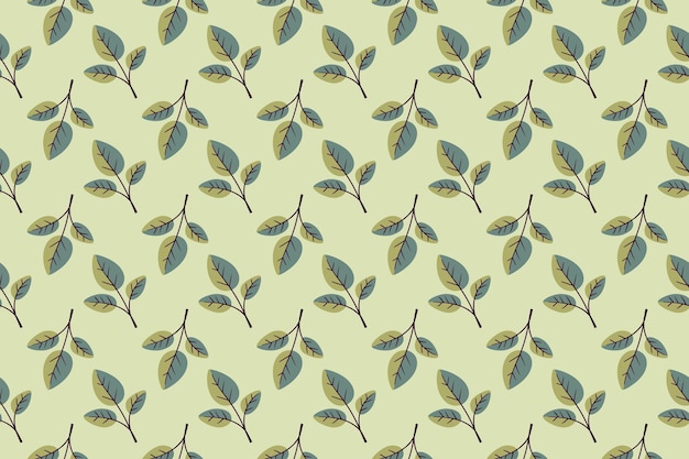 Diseño vectorial de patrón floral dibujado a mano Ornamento simple con planta y hoja