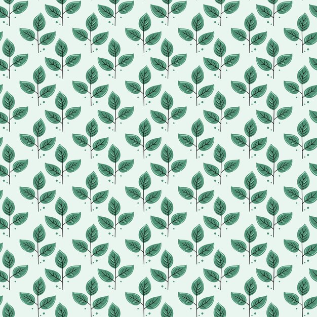 Diseño vectorial de patrón floral dibujado a mano Ornamento simple con planta y hoja