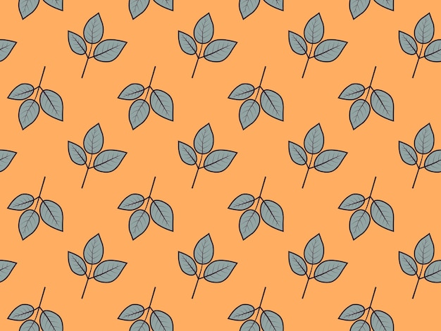 Diseño vectorial de patrón floral dibujado a mano Ornamento simple con planta y hoja