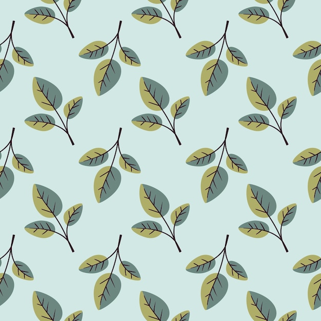 Diseño vectorial de patrón floral dibujado a mano Ornamento simple con planta y hoja
