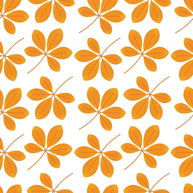Diseño vectorial del patrón de las hojas de otoño