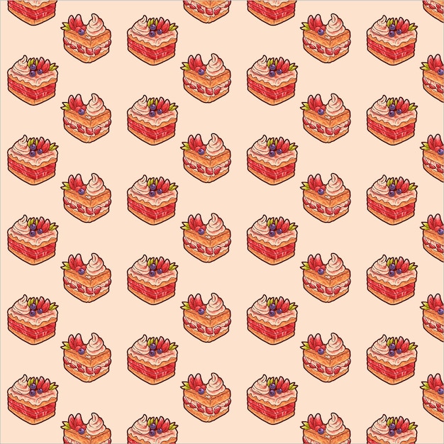 diseño vectorial de patrón de pastel dulce