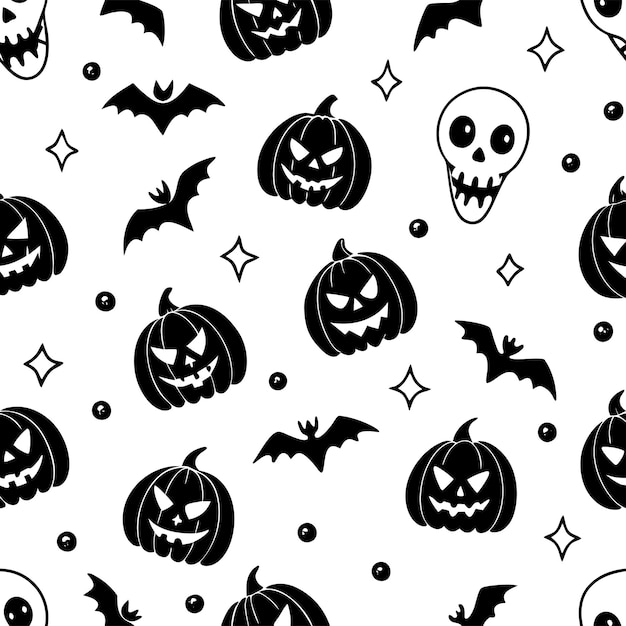 Diseño vectorial de patrones sin costuras de Halloween