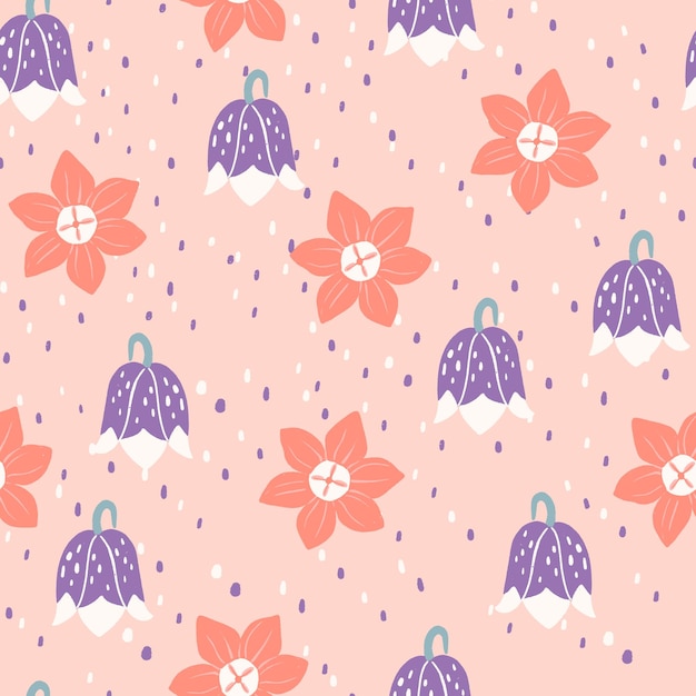 Diseño vectorial de patrones sin fisuras botánicos de plantas de flores para fashionfabricwallpaper