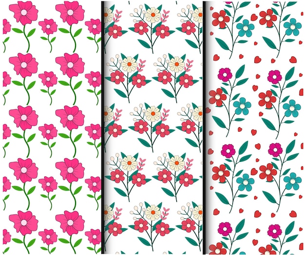 diseño vectorial de patrones de flores diseño de fondo de patrones