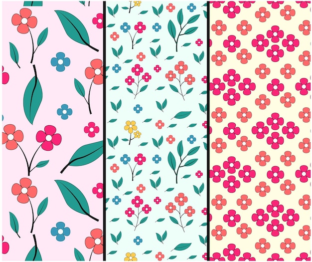 diseño vectorial de patrones de flores diseño de fondo de patrones