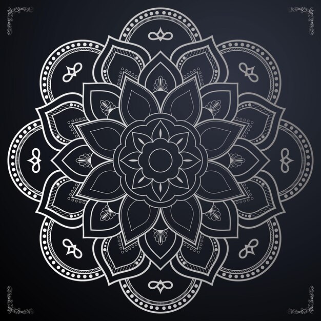 Diseño vectorial de patrones de mandala de lujo geométrico ornamental