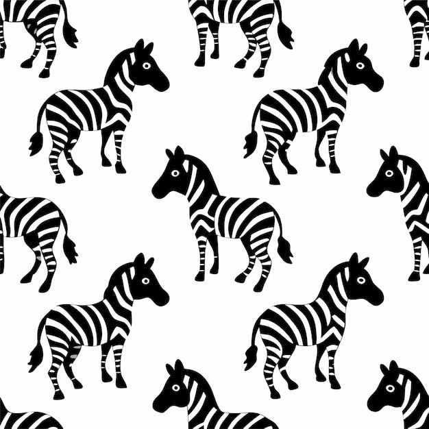 Diseño vectorial de patrones de pieles de animales de cebra sin costura