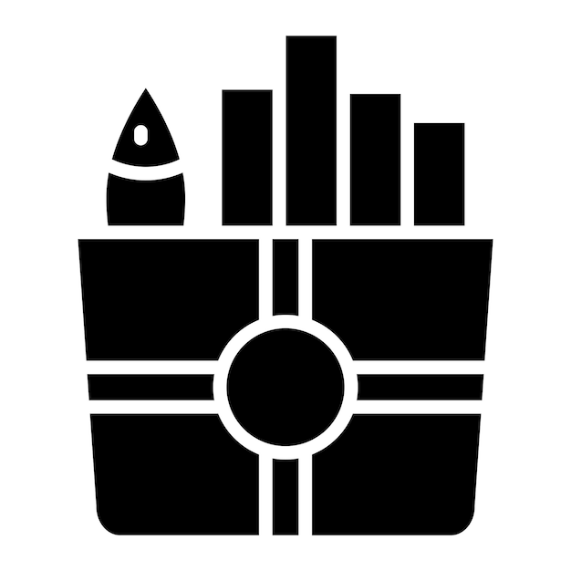 Diseño vectorial de peces y patatas fritas Estilo de icono