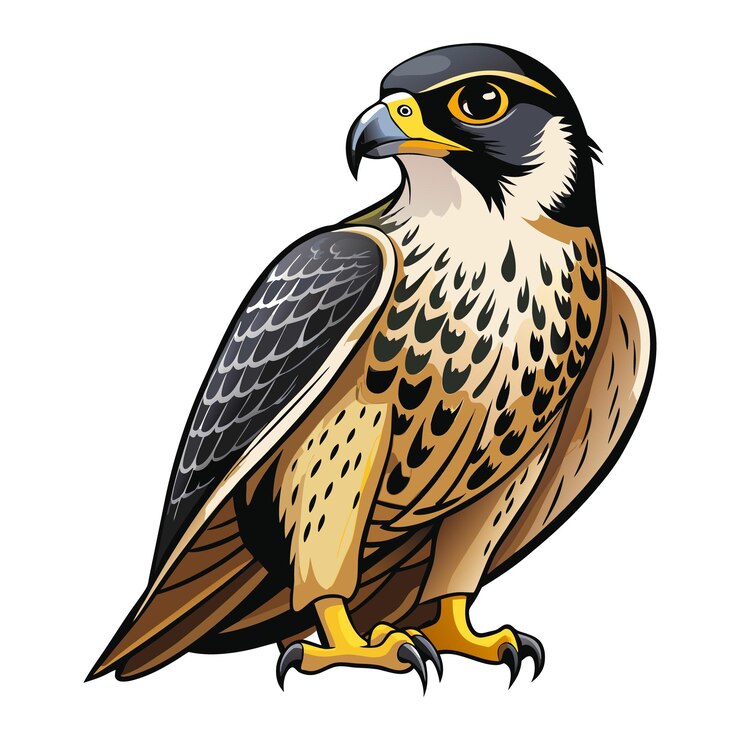 Vector diseño vectorial de la pegatina de la mascota del halcón peregrino