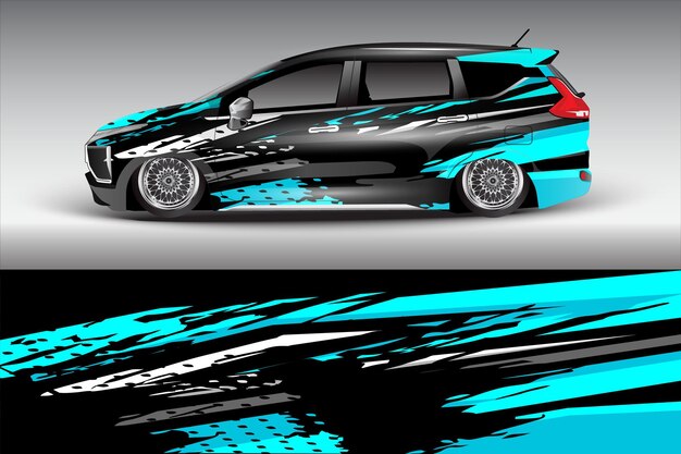 diseño vectorial de pegatinas de automóviles diseño de kit de fondo de carreras de líneas abstractas gráficas para automóviles de carreras de vehículos
