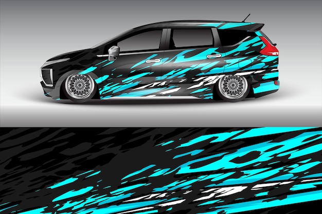 diseño vectorial de pegatinas de automóviles diseño de kit de fondo de carreras de líneas abstractas gráficas para automóviles de carreras de vehículos