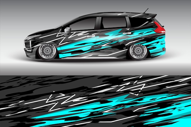diseño vectorial de pegatinas de automóviles diseño de kit de fondo de carreras de líneas abstractas gráficas para automóviles de carreras de vehículos