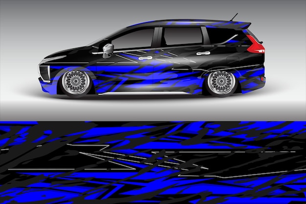 diseño vectorial de pegatinas de automóviles diseño de kit de fondo de carreras de líneas abstractas gráficas para automóviles de carreras de vehículos