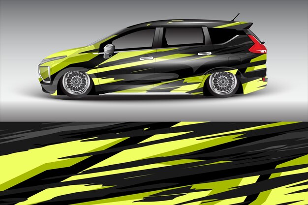 diseño vectorial de pegatinas de automóviles diseño de kit de fondo de carreras de líneas abstractas gráficas para automóviles de carreras de vehículos