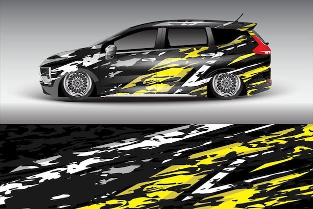 diseño vectorial de pegatinas de automóviles diseño de kit de fondo de carreras de líneas abstractas gráficas para automóviles de carreras de vehículos