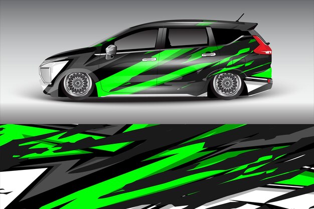 diseño vectorial de pegatinas de automóviles diseño de kit de fondo de carreras de líneas abstractas gráficas para automóviles de carreras de vehículos