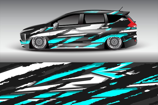 diseño vectorial de pegatinas de automóviles diseño de kit de fondo de carreras de líneas abstractas gráficas para automóviles de carreras de vehículos