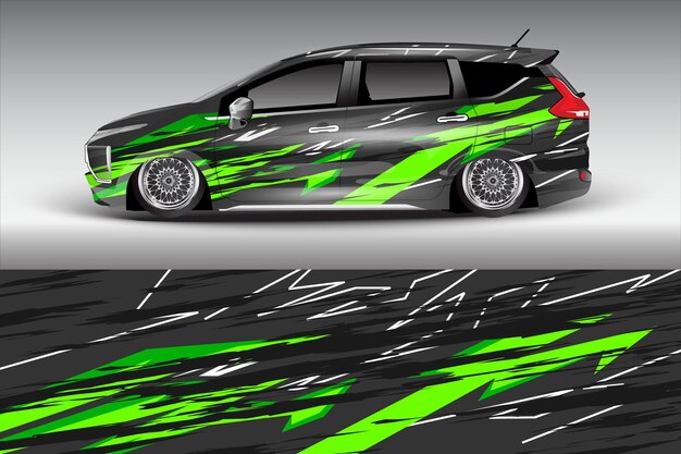 diseño vectorial de pegatinas de automóviles diseño de kit de fondo de carreras de líneas abstractas gráficas para automóviles de carreras de vehículos