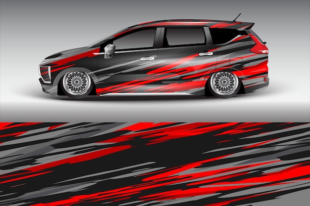 diseño vectorial de pegatinas de automóviles diseño de kit de fondo de carreras de líneas abstractas gráficas para automóviles de carreras de vehículos