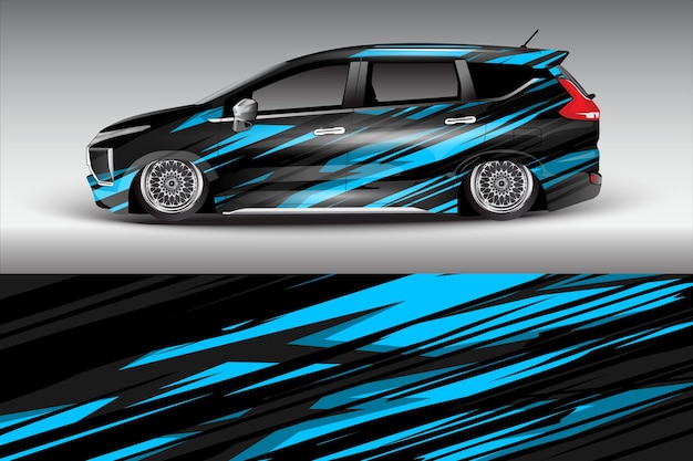 diseño vectorial de pegatinas de automóviles diseño de kit de fondo de carreras de líneas abstractas gráficas para automóviles de carreras de vehículos